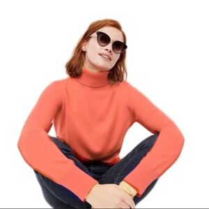 J. Crew Vibrant Orange Turtleneck Sweater #100%merino wool